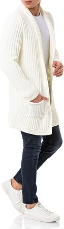 Кардиган чоловічий Redbridge, в'язаний, довгий крій (XL, Екру)