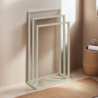 Підставка для рушників KUNO, лакована, металева, з 3-ма перекладинами (Бежевий)