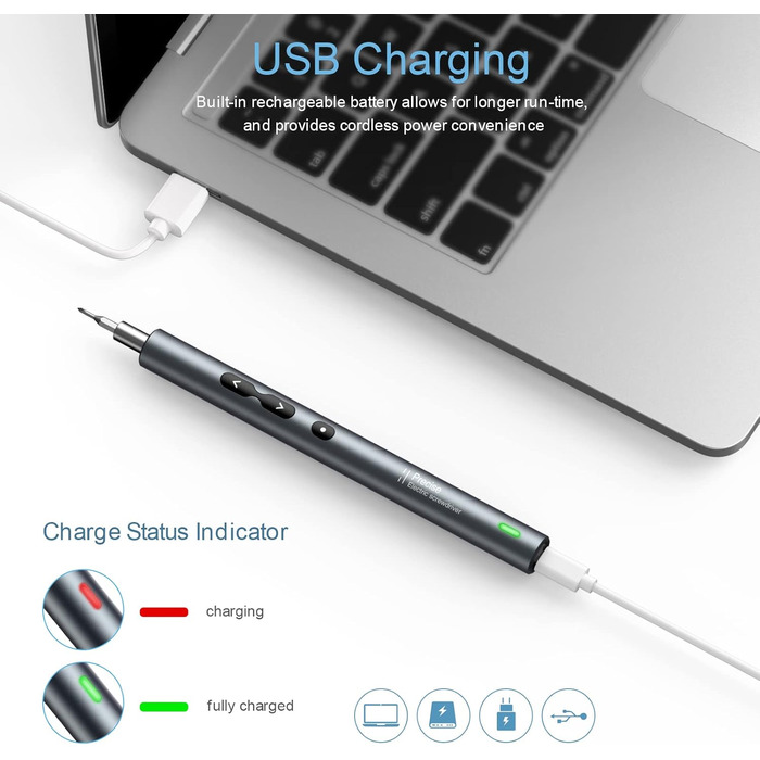 Міні електрична викрутка 28 в 1: набір прецизійних викруток з LED-підсвічуванням для телефонів, годинників, ноутбуків