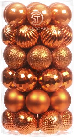 41 штука прикрас для ялинки Sea Team з міцного пластику з ниткою, середні (60 мм, 40 мм), помаранчевий колір