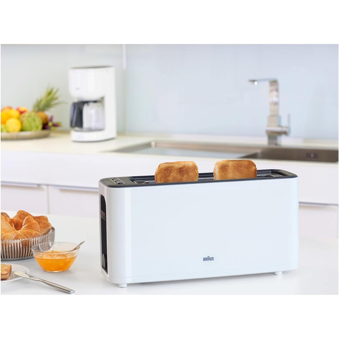 Тостер Braun HT3100WH, 1000 Вт, 7 режимів, білий, 1 слот