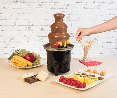Шоколадний фонтан Rosenstein & Söhne з 2 рівнями, 275 Вт – Фонтан для шоколаду, Фондю, Кімнатний фонтан
