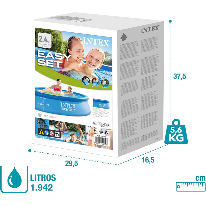 Intex 1942 L Inflatable Pool (244 x 61 cm)