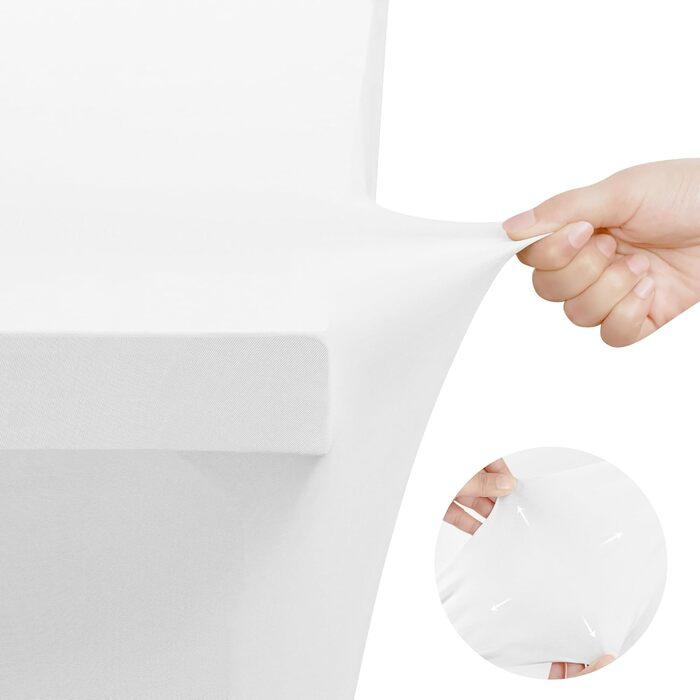 Utopia Kitchen Spandex Tablecloth 2 Pack [5FT, White] - Tight-Fitting, Precision-Fit, Washable, and Wrinkle-Free Tablecloth for Outdoor Events, Weddings, Banquets & Parties [183Lx76Wx76H] cm