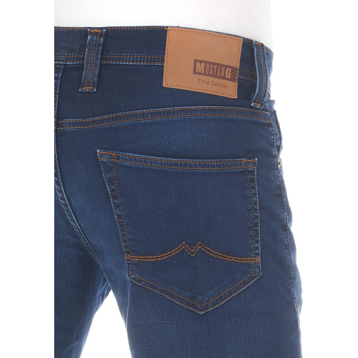 Джинси чоловічі MUSTANG Oregon Slim K - сині, Slim Fit, W28-W40, 33W/34L, середній блакитний денім