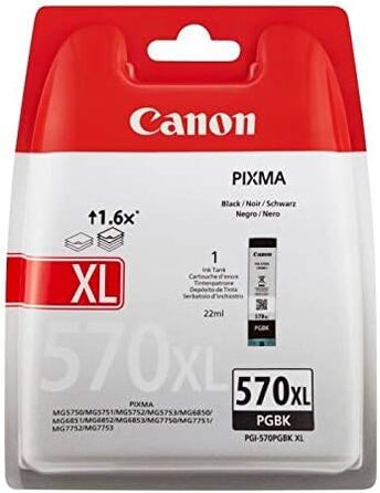 Оригінальний чорнильний картридж Canon PGI-570XL чорний (Black), пігментне чорнило, підвищена ємність XL