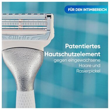 Жіноча бритва Gillette Venus для зони бікіні та чутливих ділянок, сіро-блакитна (1 ручка + 4 змінні касети)