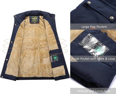 Чоловіча жилетка VtuAOL для зими, тепла флісова жилетка, Outdoor, армійсько-зелений (M)