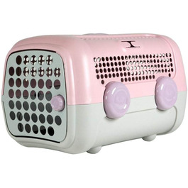 Транспортна переноска для собак та котів United Pets A.U.T.O. Design, Італія, рожево-сіра, з гігієнічним килимком, 51x37x33 см