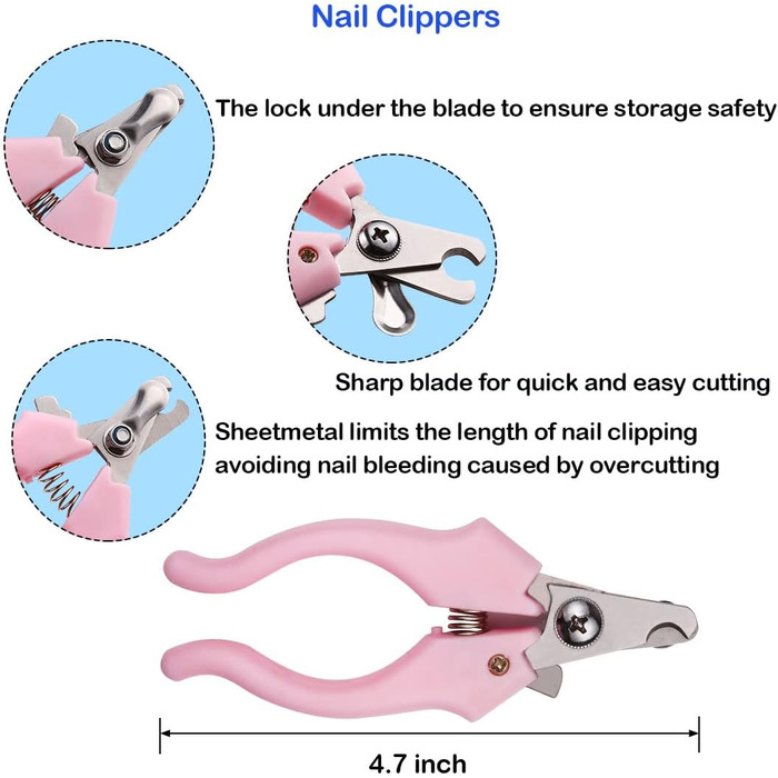 Набір професійних інструментів для грумінгу собак: ножиці з нержавіючої сталі, ножиці для витончення, ножиці з округлими кінцями, тример для шерсті, набір для грумінгу тварин з тримером для нігтів для собак і котів, червоний