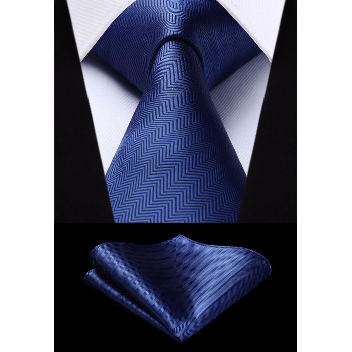 HISDERN Комплект краваток для чоловіків (5 шт.) з нагрудним хустиною. Класичні краватки з шовку для весілля та особливих випадків. У подарунковій коробці.