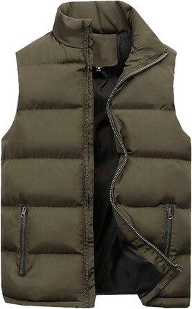 Чоловіча степкова жилетка для активного відпочинку - легка зимова жилетка з капюшоном, без рукавів, для бігу, гольфу, хайкінгу та їзди на конях (оливковий, M)