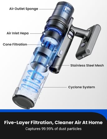 Бездротовий пилосос Proscenic P11 Ultra з акумулятором, легкий, самостійно стоячий, 50Kpa, 50 хвилин роботи, сенсорний екран, зелене світло, антизаплутування, для килимів, твердих поверхонь, штор, автомобіля, шерсті домашніх тварин (світло-жовтий)