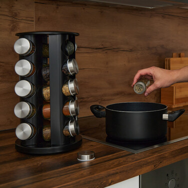 Relaxdays Stainless Steel Spice Carousel with 20 Jars