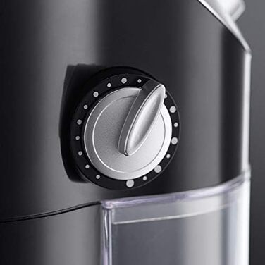 Електрична кавомолка Russell Hobbs Classics з дисковим жорном, регулюванням ступеня помелу (від порошкоподібного до грубого), для кавових зерен, горіхів, спецій, круп, об’єм 100 г, 23120-56, чорна