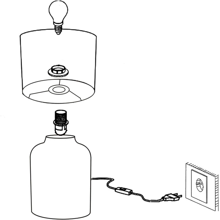 Настільна лампа EGLO Bellariva: кераміка кремового кольору, тканина білого кольору, з вимикачем, E14