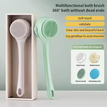 Electric bath brush, multi-brush head, cleaning tool, multifunctional, handheld, household, rechargeable bath brush, toiletries