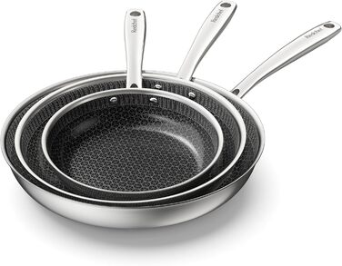 Набір сковорідок Redchef Antihaft з антипригарним керамічним покриттям, 3 шт., 20+26+30 см, чорний