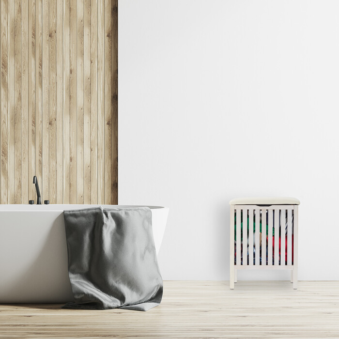 Relaxdays White Laundry Basket with Seat