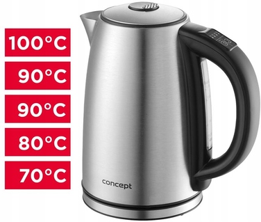 Електричний чайник Concept RK3350, 2200 Вт, 1,7 л, сріблястий/сірий