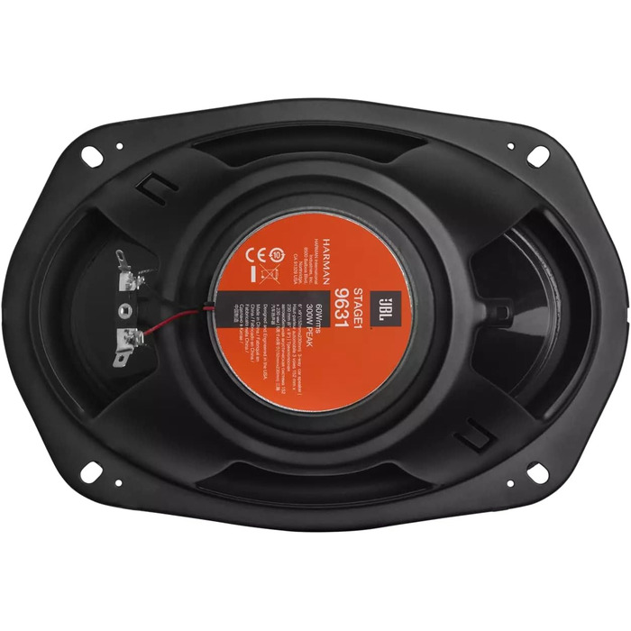 Автомобільні акустичні колонки JBL Stage1 9631, 3-смугові, 300 Вт, 16,5x23 см (6x9 дюймів), чорні, Harman Kardon, Hi-Fi звук