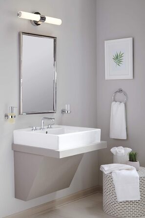 GROHE Essentials Soap Dispenser (with holder, concealed fixing, easy to clean, durable), chrome, 40448001, 15