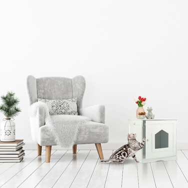 Relaxdays Cat Cabinet White