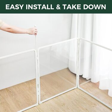 FXW Pawadise: Металевий вольєр для собак з акрилу та металевої сітки, 61 см, 8 панелей, білий, для цуценят та маленьких собак