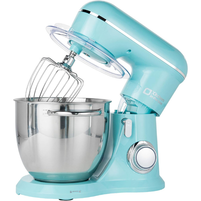 Кухонна машина Küchenmaster 6L, 1300W, з набором насадок (міксер, гак для тіста, вінчик), темно-зелений/синій