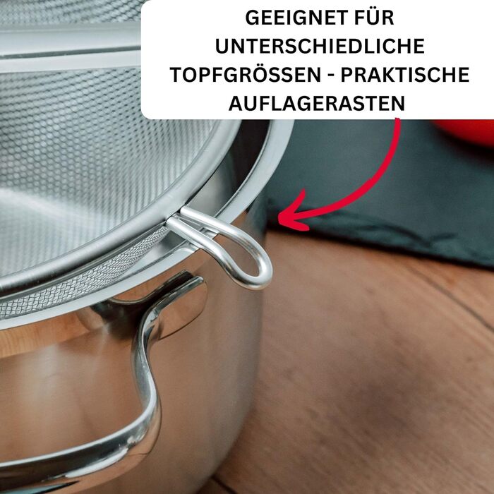 Westmark Canning Set S - Kitchen Strainer & Canning Funnel for Jam, Puree or Mash - 20cm Diameter - Particularly Easy to Clean (2-piece Set) 2-piece Set