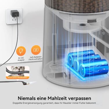 Автоматичний годівниця для котів та собак IMIPAW WiFi: керування через додаток, 4L, програмування, сухий корм, для 2 тварин