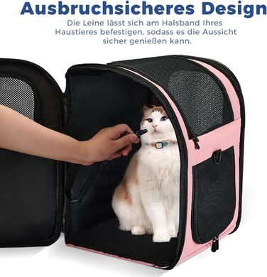 Рюкзак для собак та котів Apollo Walker - зручний та дихаючий, для подорожей та активного відпочинку (2-15 кг), рожевий