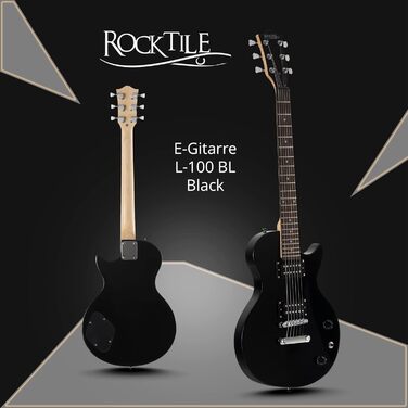 Електрогітара Rocktile LP-100 BL Black SET: Gigbag, Підставка, Струни, Тюнер, Медіатори