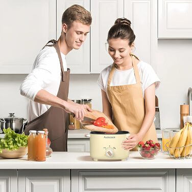 Електричний хот-пот Audecook 2.5L: мультиварка для 1-3 осіб з антипригарним покриттям (бежевий)