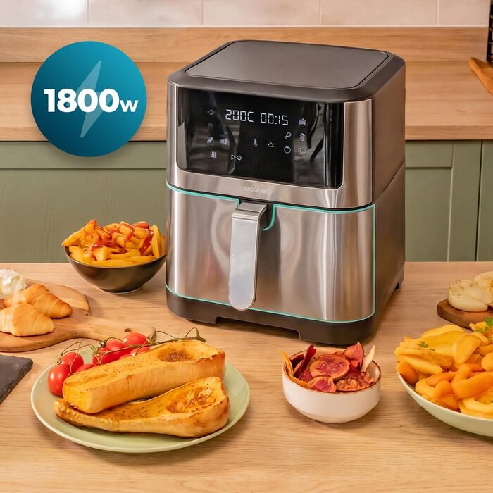 Фритюрниця Cecotec Cecofry Advance 9000 Window 9л з оглядовим вікном та подвійною зоною - 2200 Вт, нержавіюча сталь