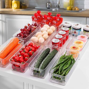 10-Piece Refrigerator Organizer - BPA Free, Kitchen Storage & Organization, Fridge Organizer System for Kitchen, Pantry, Cabinets, Freezer, Fruits, Office, Bathroom