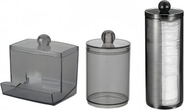 Набір ватних паличок PUTOAHAO 3 шт. з контейнером для зберігання, органайзер для косметичного столика, чорний