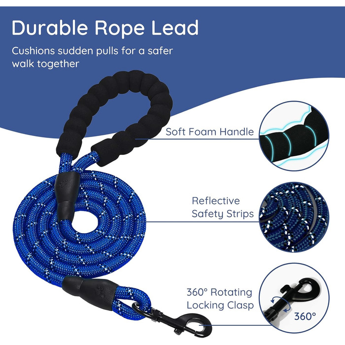 Шлейка для собак BELLA & PAL для маленьких собак з повідком, Step-in шлейка з Air Mesh, анти-тяга, світловідбиваюча, дихаюча, для цуценят, для котів, S (XXS (28-30см обхват грудей), синій & сірий)