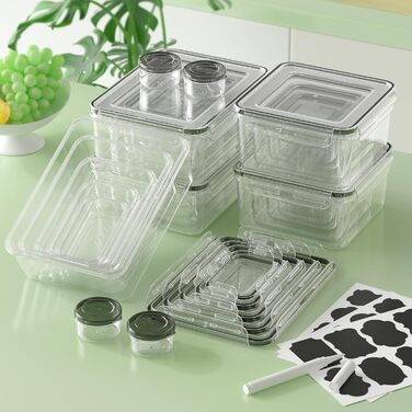 Набір контейнерів для зберігання продуктів 54 шт. з кришками, BPA-free, витікання неможливе, пластикові контейнери для кухні та комори