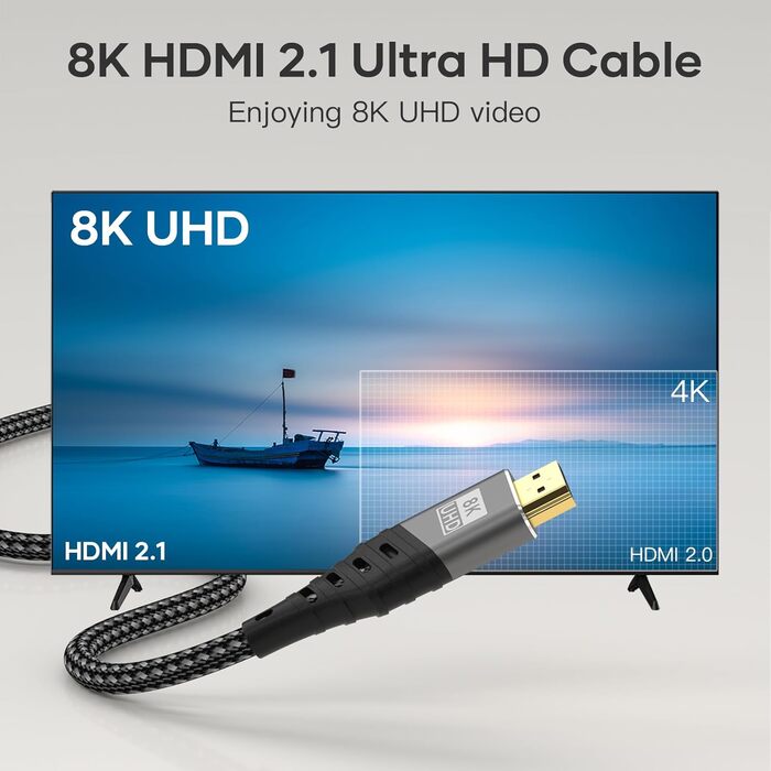HDMI 2.1 кабель Ultra 48Gbps HighSpeed 8K@60Hz 4K@120Hz 5 метрів - підтримка eARC, HDCP 2.2/2.3, DTS:X, Atmos, PS5/4/3, HDTV, Xbox Series X/S, PC, Mac