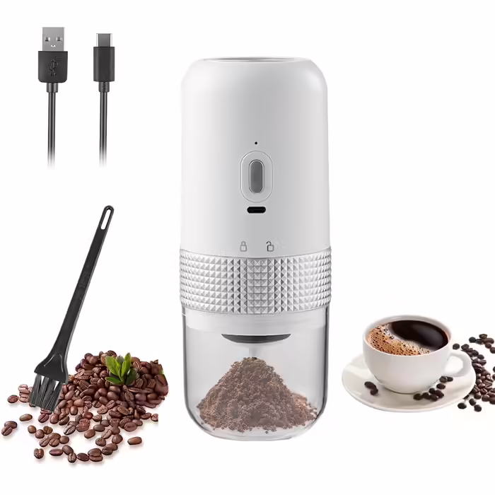 Nicoone Electric Coffee Grinder, Portable Cordless Coffee Grinder with Ceramic Burr Grinder for Espresso, Pour Over, and French Press