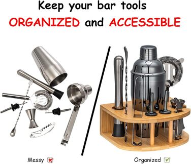 Набір бармена Schwarz (Чорний) зі стійкою для коктейлів - професійний шейкер для приготування напоїв