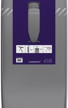 Прасувальна дошка Laurastar Plusboard, 42x125 см, 100% бавовна, сумісна з парогенераторами, регульована висота, вбудовані ролики, 9 кг