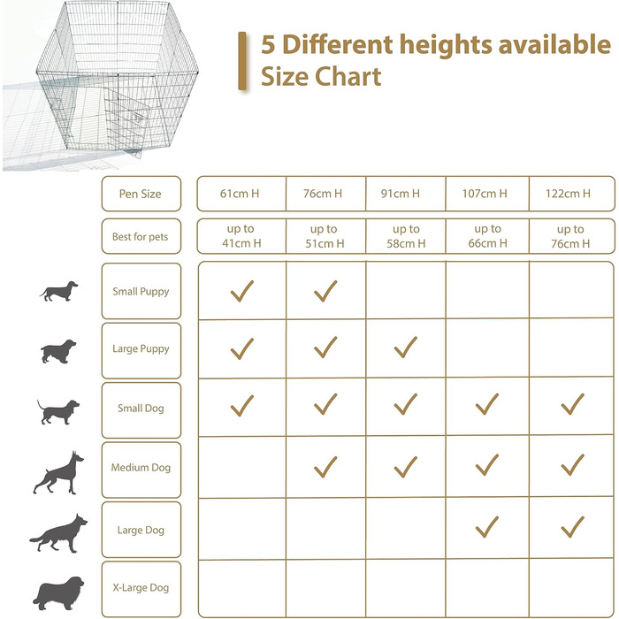 Клітка-манеж для цуценят та кроликів Ellie-Bo Easy-Up, 8-секційний, 91 см