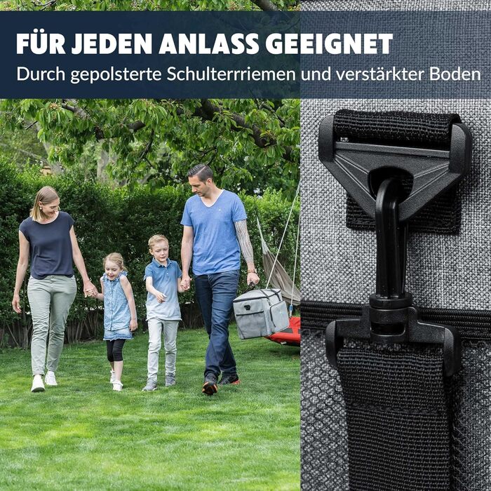 Термосумка 20L/30L (складний) охолоджує до 12 годин - ізольована сумка-шопер та ланчбокс з відкривачем для пляшок, вологостійкий матеріал PEVA для роботи, офісу, пікніка, покупок та будівництва (30 літрів, сіра)