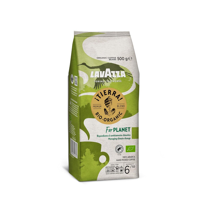 Кава в зернах Lavazza Tierra Bio Arabica, органічна, для еспресомашин, м'який фруктовий смак, інтенсивність 6/10, 1 кг
