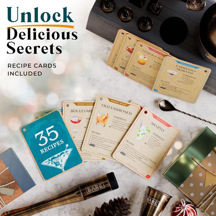 Набір бармена Mixology Boston Cocktail Shaker Set (14 предметів) з матового латуні 0.8L (BKB3)