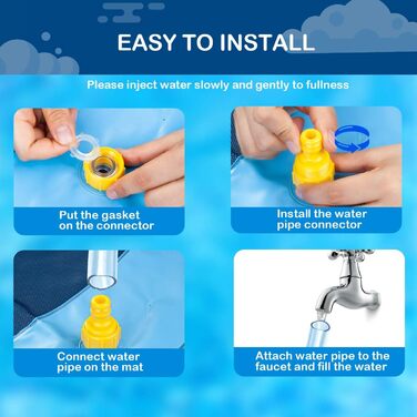 Refreshing Splash Sprinkler for Dogs - 170cm Dog Pool for Large Water Play Toy - Dog Water Play Mat Pool Fountain Splash Pad