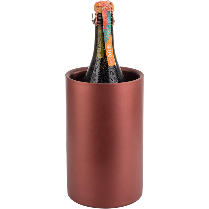 Охолоджувач для пляшок 'подвійний', з нержавіючої сталі, 12 x 20 см, для шампанського та вина, об'єм 0,7-1,5 л, колір: мідно-червоний
