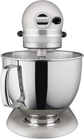 Миска з нержавіючої сталі 4,8 л з ручкою для KitchenAid, аксесуари для кухонної машини, сумісна з моделями K5THSBP, 125/150/165/175, підходить для посудомийної машини, срібляста